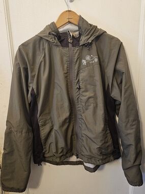 Lole Olive Green and Dark Gray Hooded Jacket